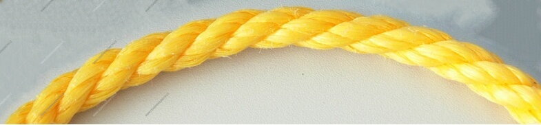 polypropylenové lano kroucené/stáčené, žluté